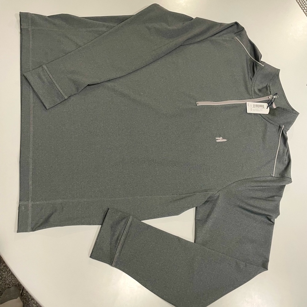 Johnnie-O Lammie quarter zip performance grey pullover, NWT.